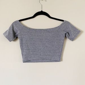 Cotton Spandex Off the Shoulder Top